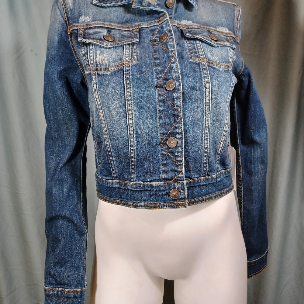 💜 Just USA Cropped Jean Jacket